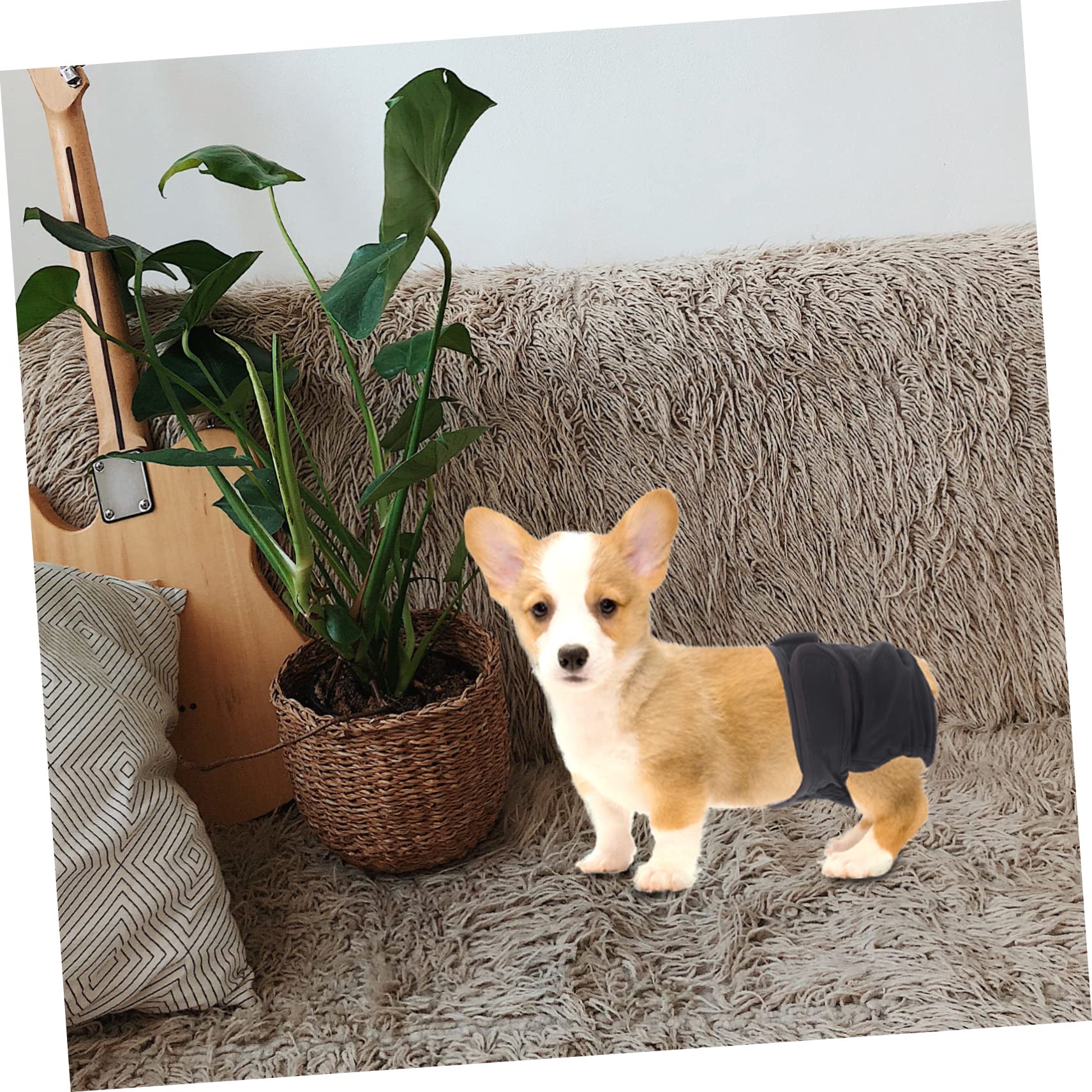 Didiseaon 4piezas Pañal Sanitario Reutilizable para Perros Bragas Absorbentes Ajustables para Mascotas Protección Período Fisiológico Diseño Elegante