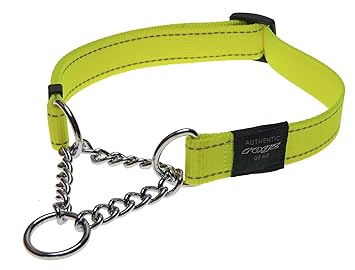 Reflective Nylon Choke Collar; Slip Show Obedience Training Gentle Choker for Extra Large Dogs, Yellow