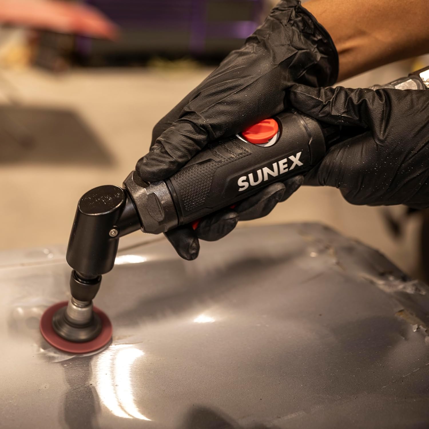 SUNEX Tools SX5204 0.5HP 115-Degree Angle Die Grinder with 1/4" Collet, Adjustable Power Regulator, Lightweight Composite Body, and Ergonomic Grip for Precision Grinding Tasks