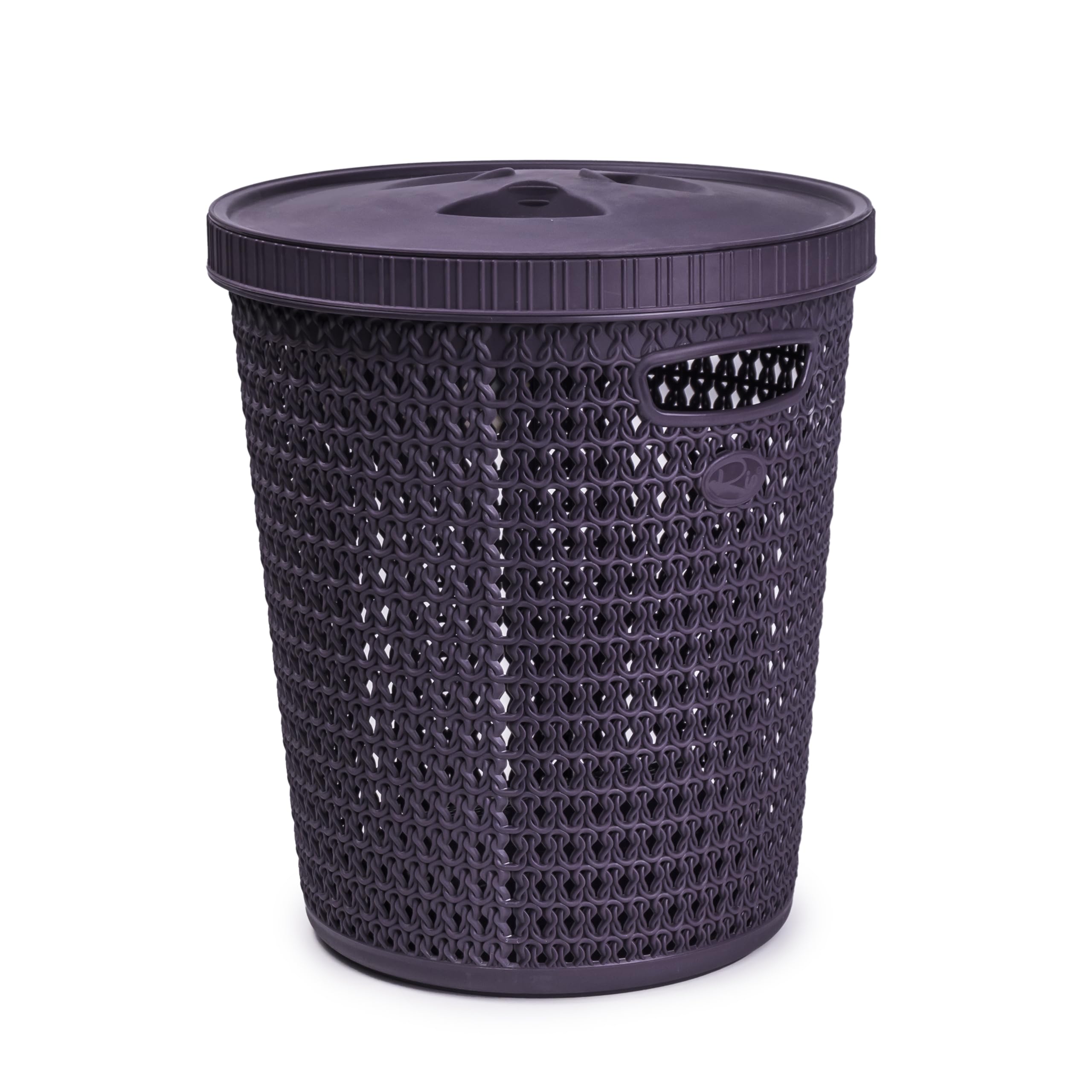 Trash Bin with Automatic Trash Bag Dispenser - Convenient Waste Management Solution with Built-In Liner Box and Free Liner Roll Dark Purple