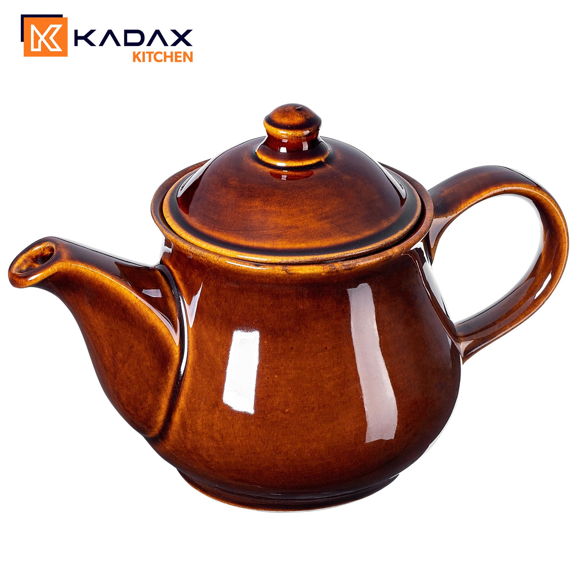 KADAX Théière en céramique - Théière de style maison de campagne - Passe au lave-vaisselle - Théière en céramique de qualité supérieure - Pour la maison ou le bureau (sans chauffe-eau)