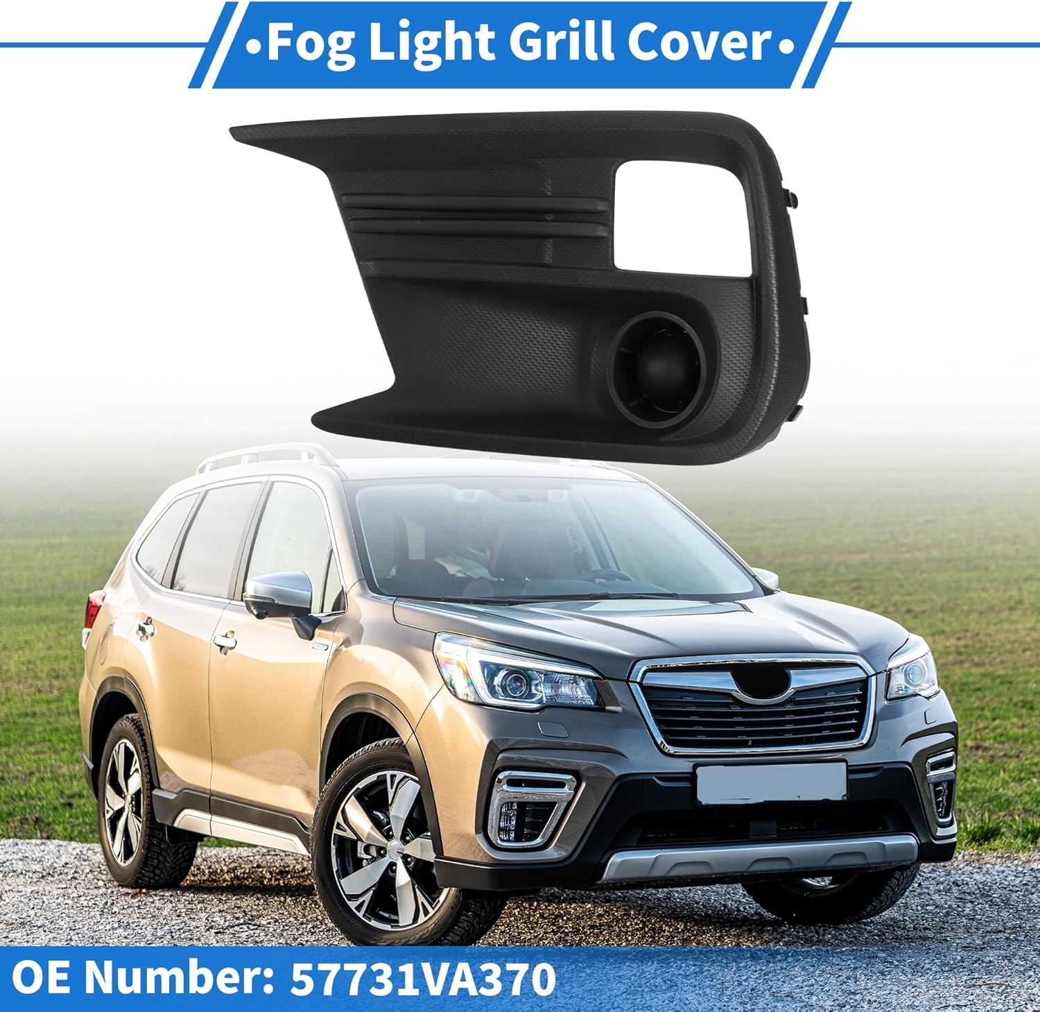 Fog Light Grill Front Lower Bumper Fog Light Cover Inserts No.57731VA370 for Subaru WRX 2018-2021 Black ABS 1 Pc Front Left Car