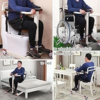 Vista 3 de Silla elevadora de paciente, silla de ruedas elevadora para el hogar, silla portátil de transferencia para ancianos, altura ajustable con dos