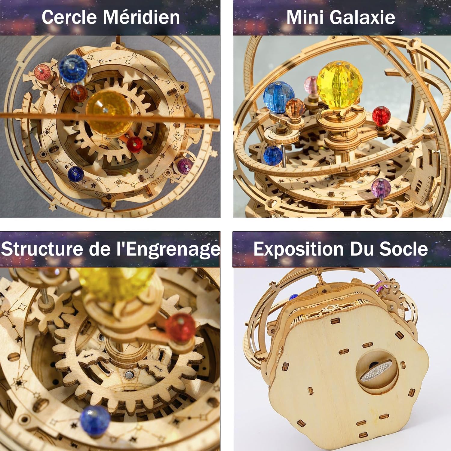 ROKR Puzzle en Bois 3D Modèle Mécanique,Boîte à Musique Starry Night,AMK51 | Cadeaux pour Adolescents et Adultes.