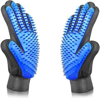 VeniCare Pet Grooming Glove: Gentle Deshedding Brush for Dogs & Cats - 5-Finger Hair Remover Mitt with Massage Tips