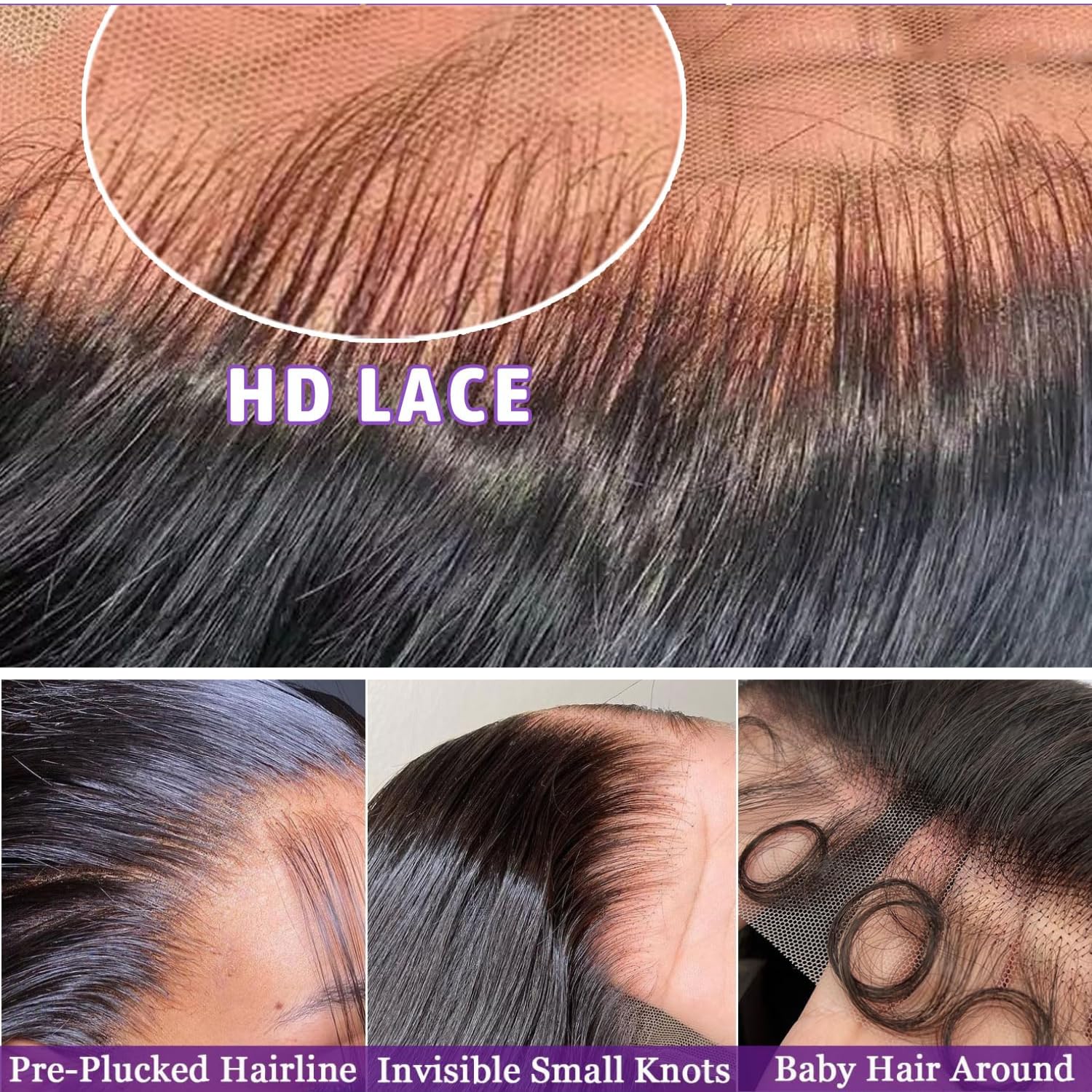 NKTU Lace Front Wigs Human Hair 200% Density Pre Plucked Straight Wig Natural Color Soft & Durable Everyday 13x4 HD Lace Wig for Black Women with Baby Hair 22 Inch