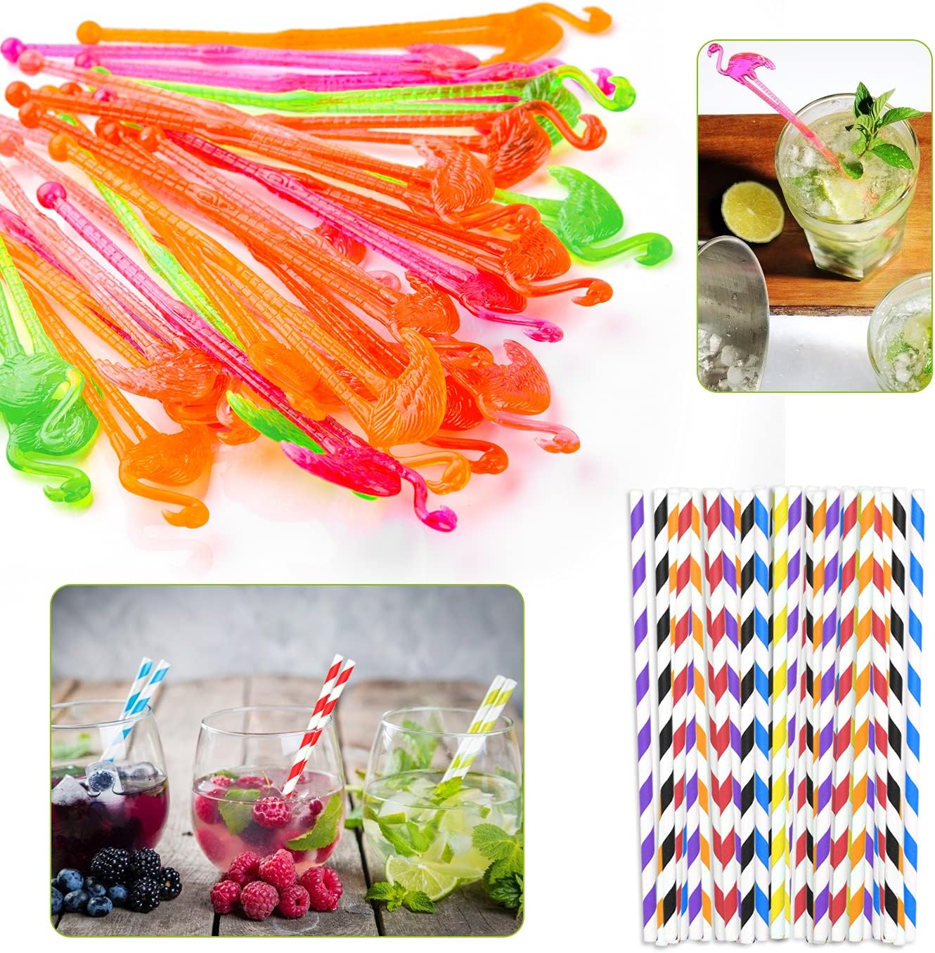 WXJ13 200 Pieces Cocktail Party Decorations, Includes Flamingo Cocktail