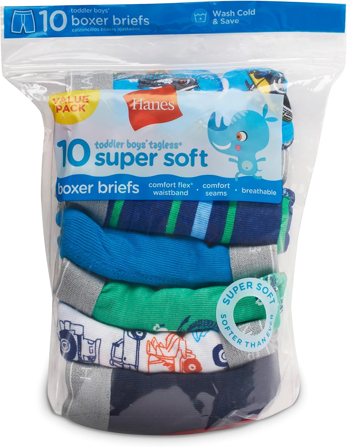 Hanes Boys' and Toddler Underwear, Comfort Flex Waistband Boxer Briefs, Multiple Packs Available: Clothing, Shoes & Jewelry