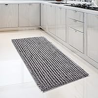 Vista 53 de FLOLEOPA Alfombras de baño de microfibra suave y esponjosa, tapetes de baño absorbentes, antideslizantes, lavables a máquina y de secado rápido