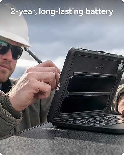 Miniatura 5 de ZAGG Rugged Book - Funda desmontable y teclado con bisagras magnéticas para iPad Air, iPad Air 2, iPad 9.7, iPad 9.7 Pro, emparejamiento Bluetooth