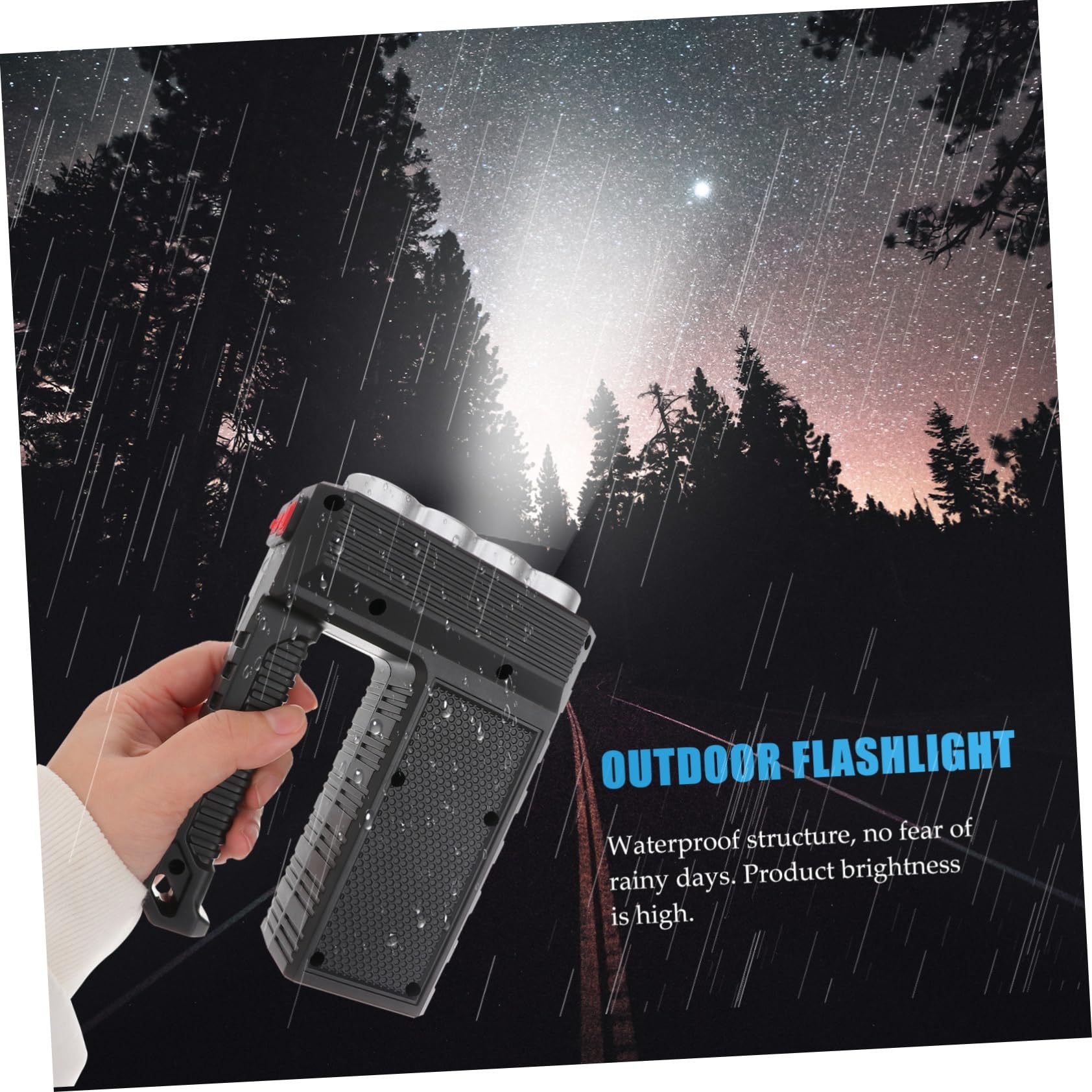 ORFOFE Torcia Solare da Campeggio LED Portatile, Ricaricabile, in Abs, Ricarica Usb, per Attività All'aperto e Pesca, 1200