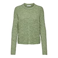 ONLY Onllolli L/S Pullover Knt Noos Maglione, Verde Cerchio/Dettaglio: mélange