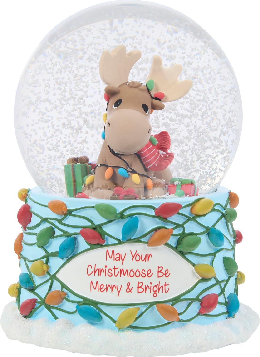 Precious Moments “May Your Christmoose Be Merry and Bright” Resin/Glass Musical Snow Globe – 251106