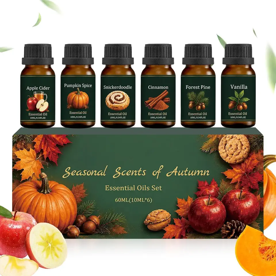 Oil Scents for Diffuser Autumn Pumpkin Pine Vanilla Fragrance | Fall Aromatherapy Massage Oil for Humidifier Skin Care Candle Making Home Living Room Bedroom Hotel Party