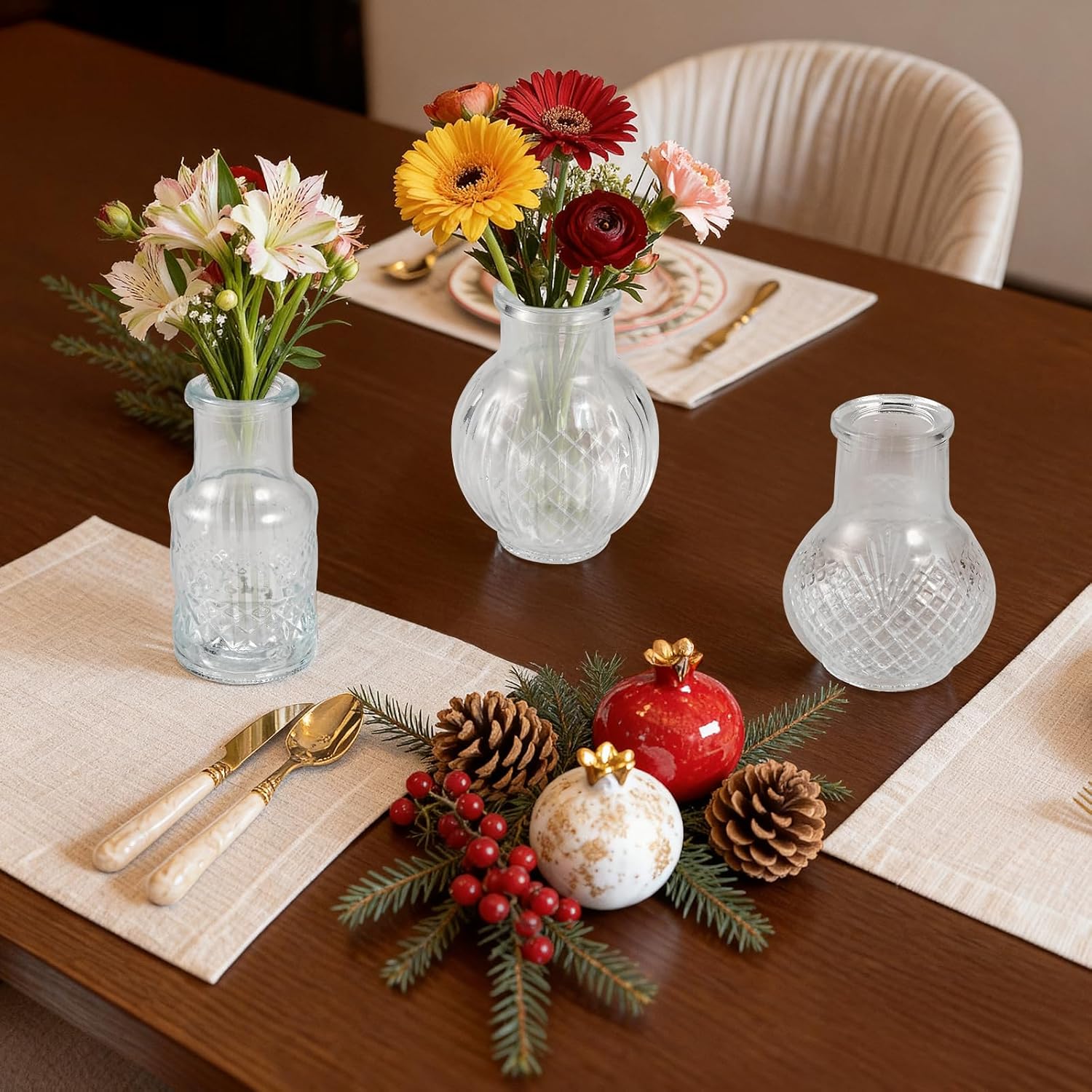 40pcs Bud Vases in Bulk - Clear Glass Bud Vase, Tiny Vases for Flowers, Small Vases for Centerpieces, Mini Vintage Flower Vase for Wedding Table Home Decoration