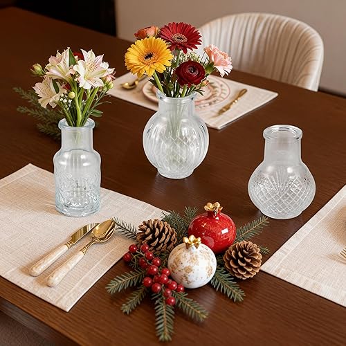 Miniatura 6 de 40 jarrones a granel  Jarrón de cristal transparente, pequeños jarrones para flores, pequeños jarrones para centros de mesa, mini jarrón de flores