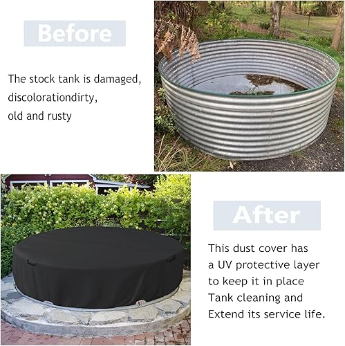 Miniatura 10 de Sobana Cubierta redonda de acero para piscina de 7 a 8 pies, cubiertas impermeables resistentes para piscina, cuerda de alambre y diseño de