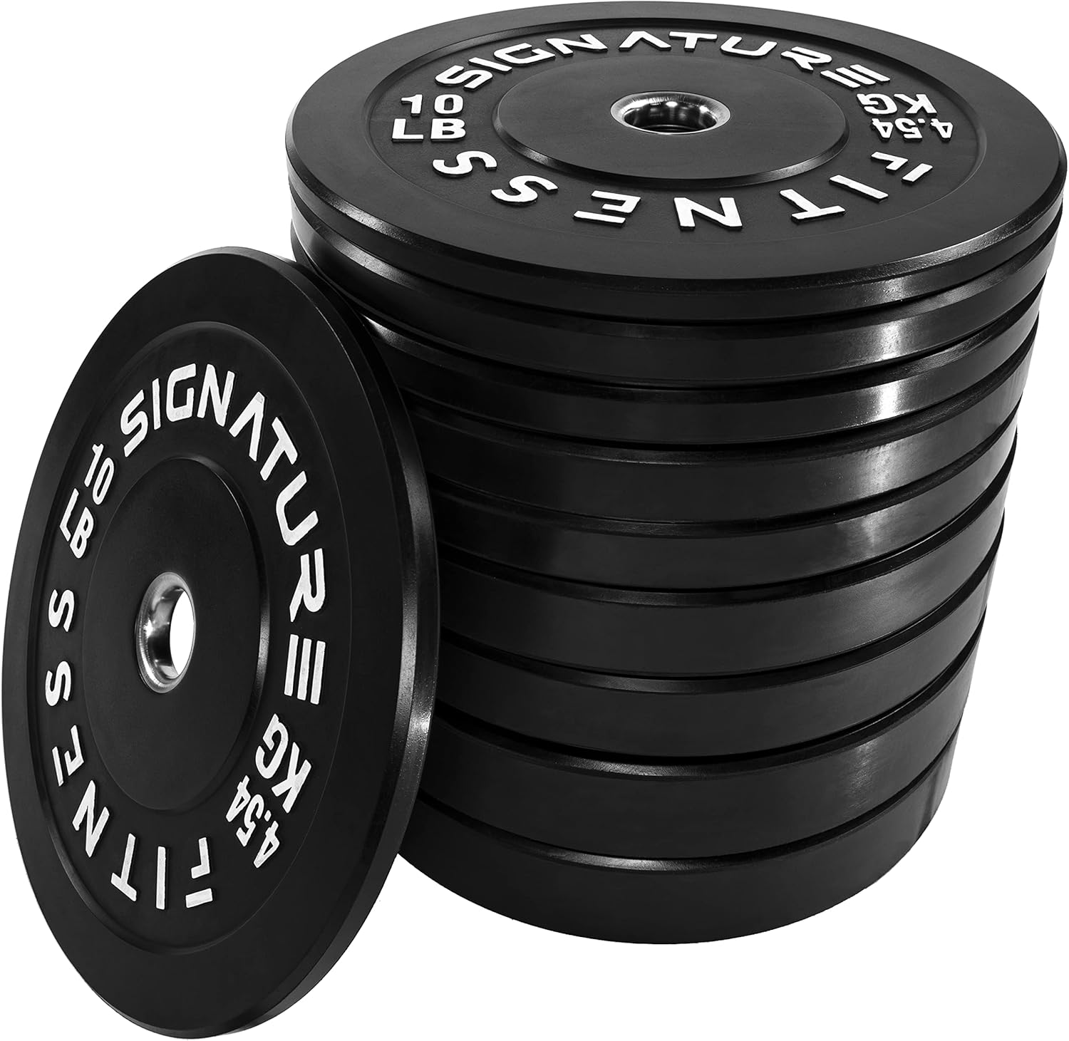 Signature Fitness 2 Olympic Bumper Plate Weight Plates with Steel Hub, Pairs or Sets, Multiple Packages Signature Fitness 2 Olympic Bumper Plate Weight Plates with Steel Hub, Pairs or Sets, Multiple Packages