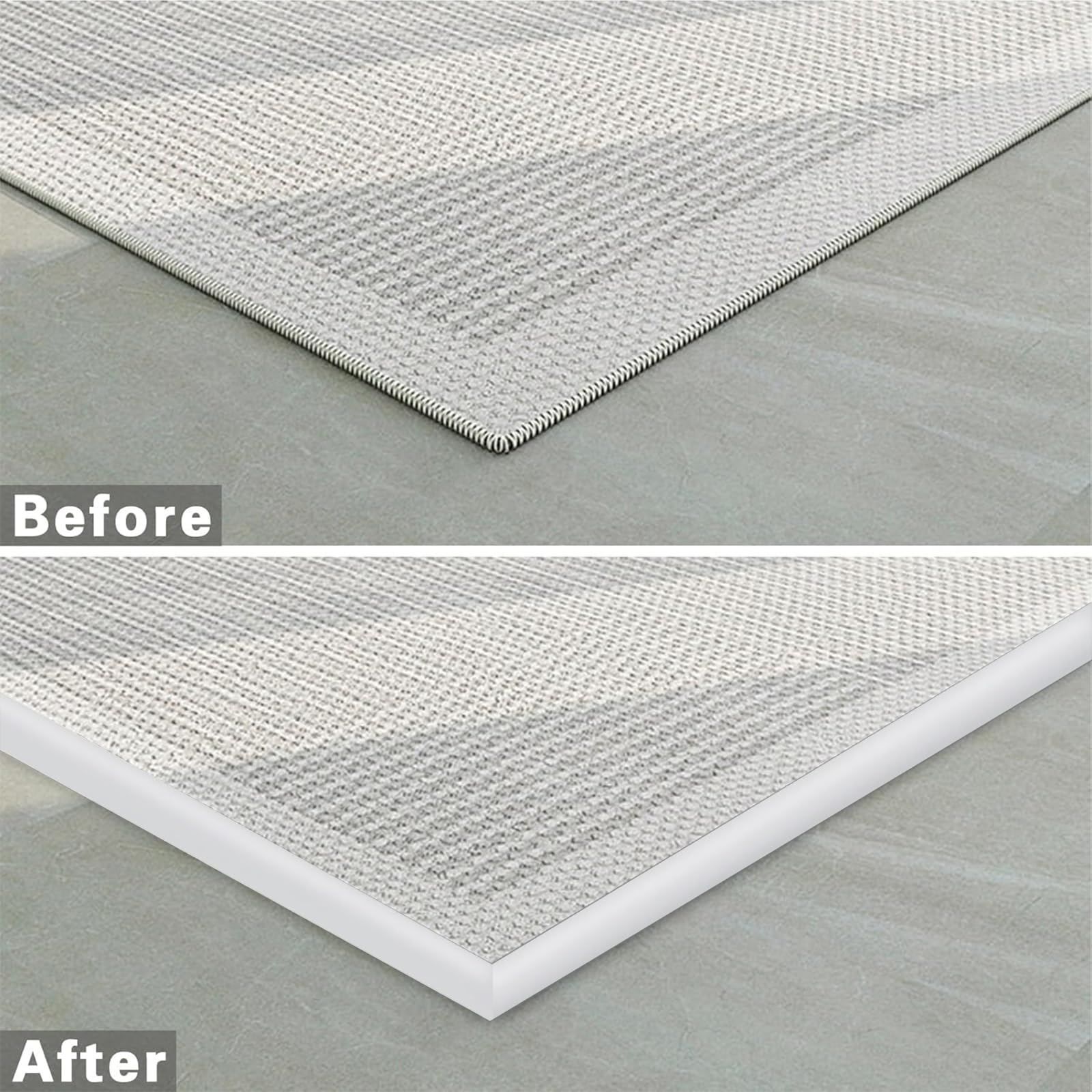 Listón de borde autoadhesivo para alfombras, PVC Tiras de Puerta de Transición, riel de Transición para suelo y alfombra, Adecuado para una pendiente de umbral (Gris, 6 M)