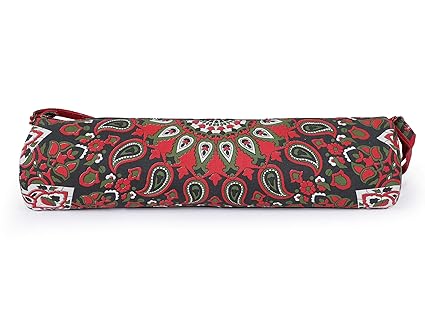 Handicraft-Palace Star Mandala Printed Gym Bag Jaipur Classic Yoga Mat Cover Game Bag Shoulder Adjustable Yoga Bag (Red)