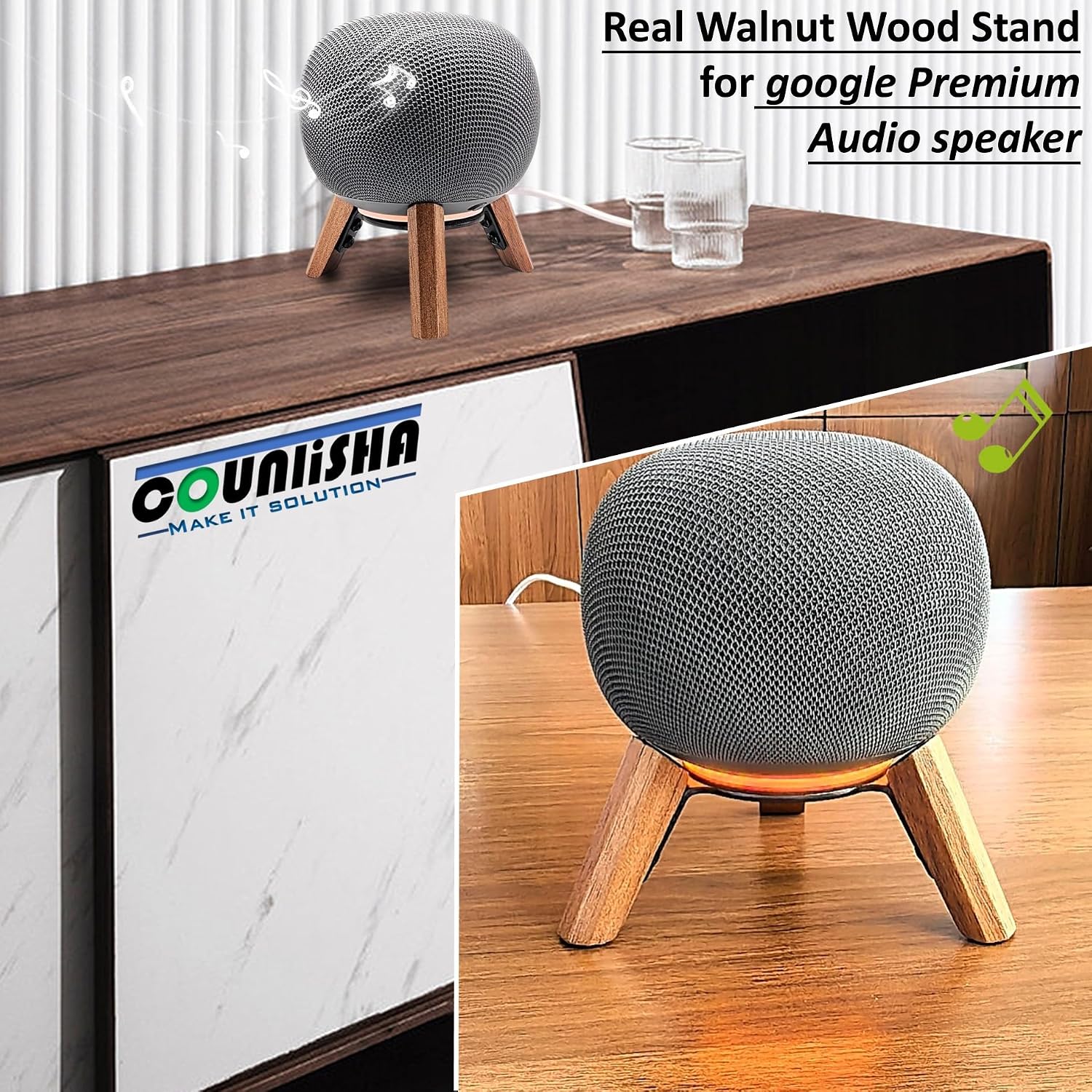 Real Wood Stand for Google Premium Audio Speaker/Home Speaker 2026,(Walnut) 8 81AMfzIBV9L. AC SL1500