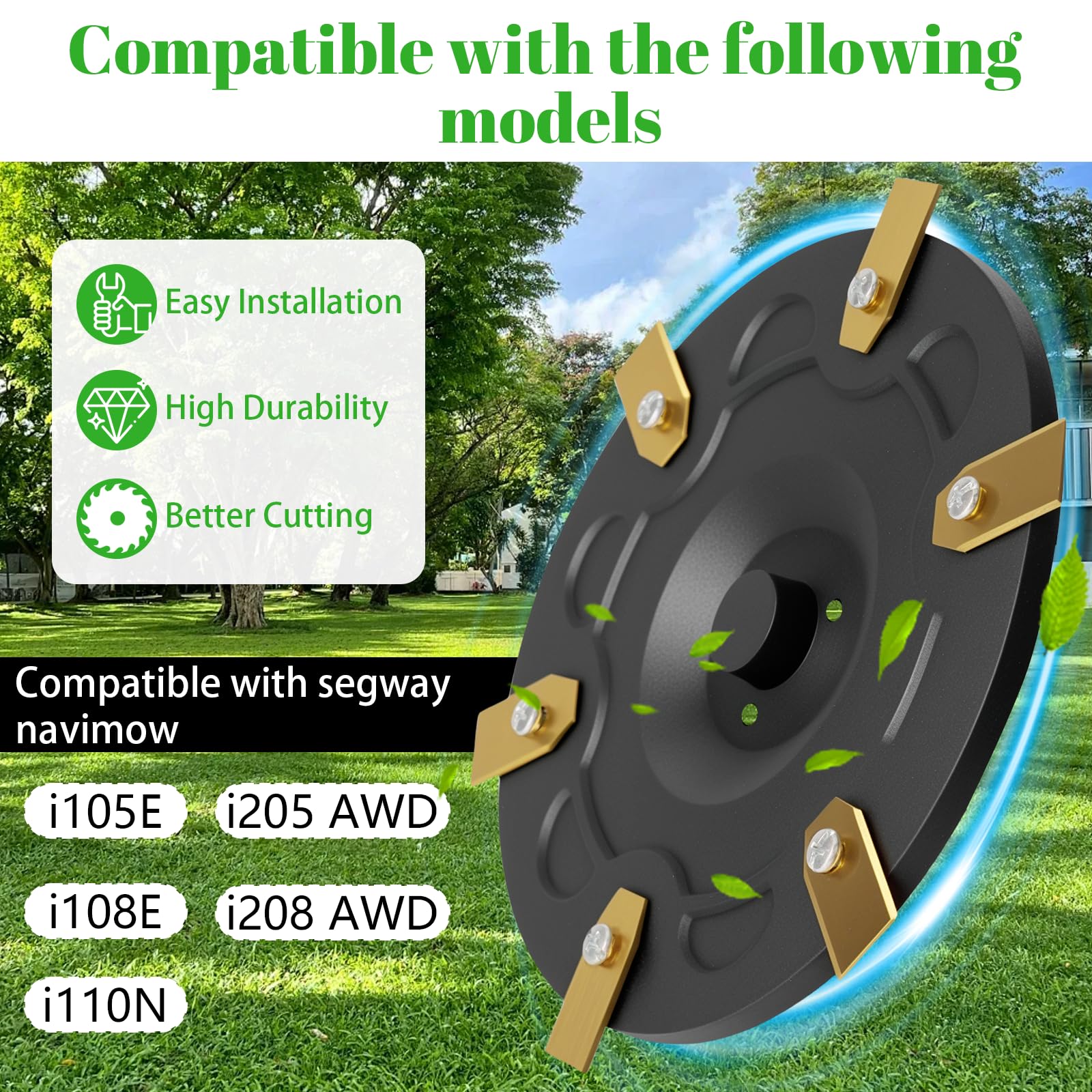 Disco Lama + 30 Lame + 30 Viti, Disco di Lama per Robot Rasaerba Compatibile con Segway Navimow i105E, i108E, i110E, i205 AWD, i208 AWD, Disco di Lama Rotante In Plastica Rinforzata Con Fibra Di Vetro