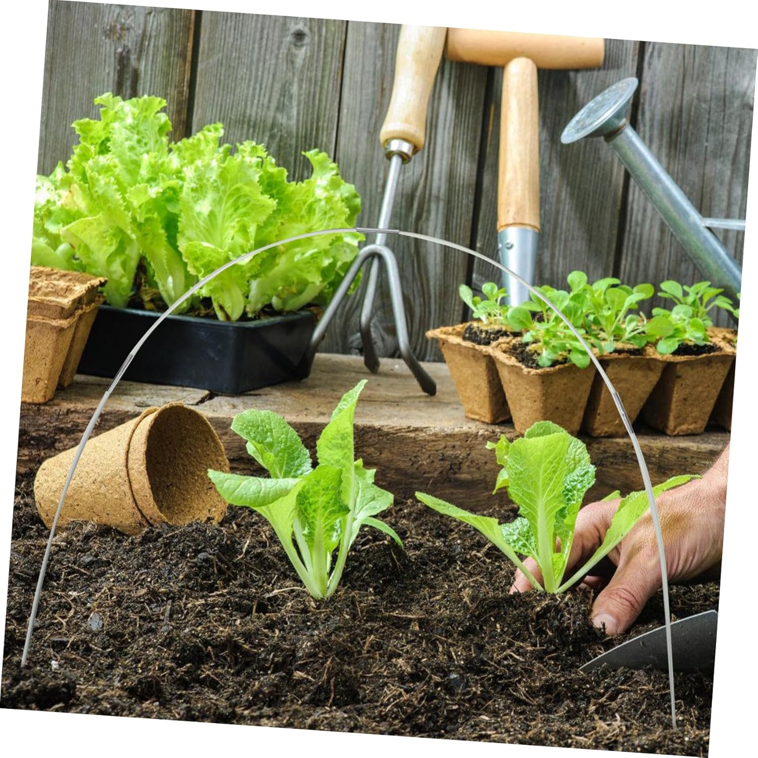 1set Garden Hoops Kit Fiberglass Support Frame for Raised Beds for Greenhouse Plant Pole Assembly for Optimal Growth and Weather Shielding