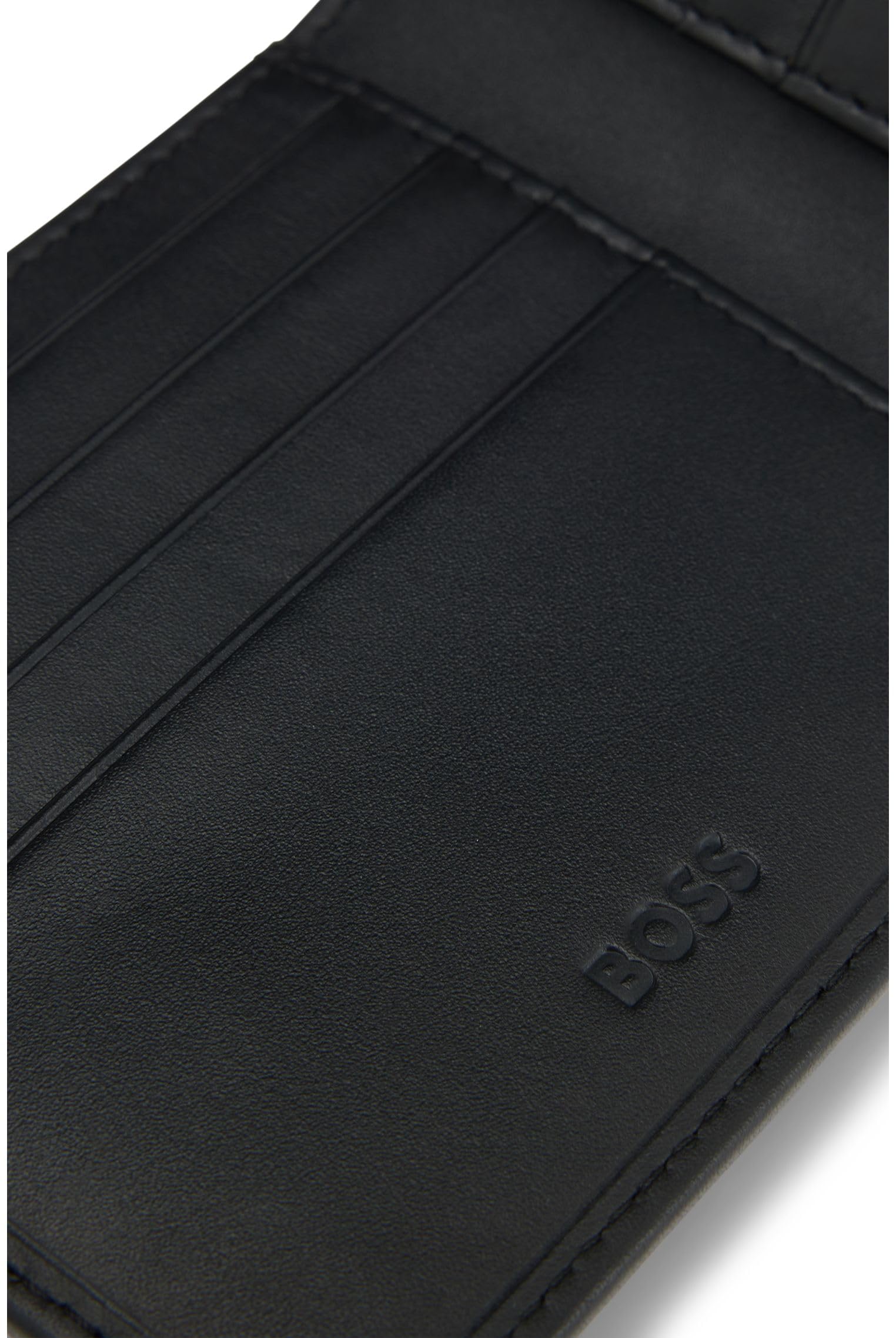 BOSS Hombres Randy N Cartera de cuero con logo