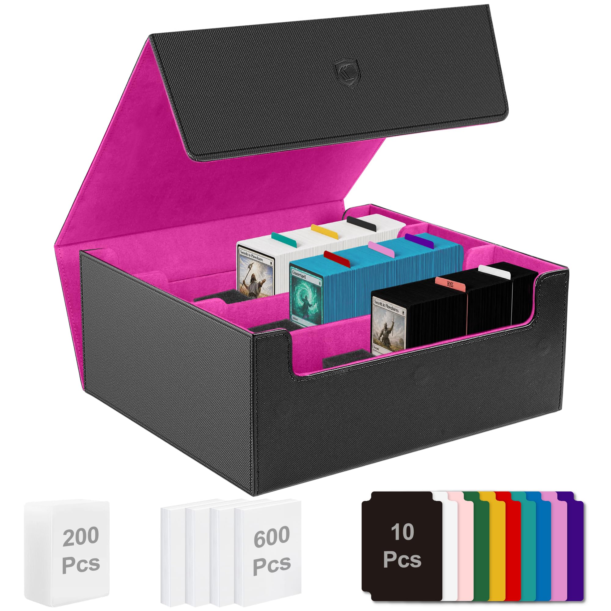 Card Deck Box for Trading Cards, Holds 1800+ Sleeved Card, Magnetic Closure