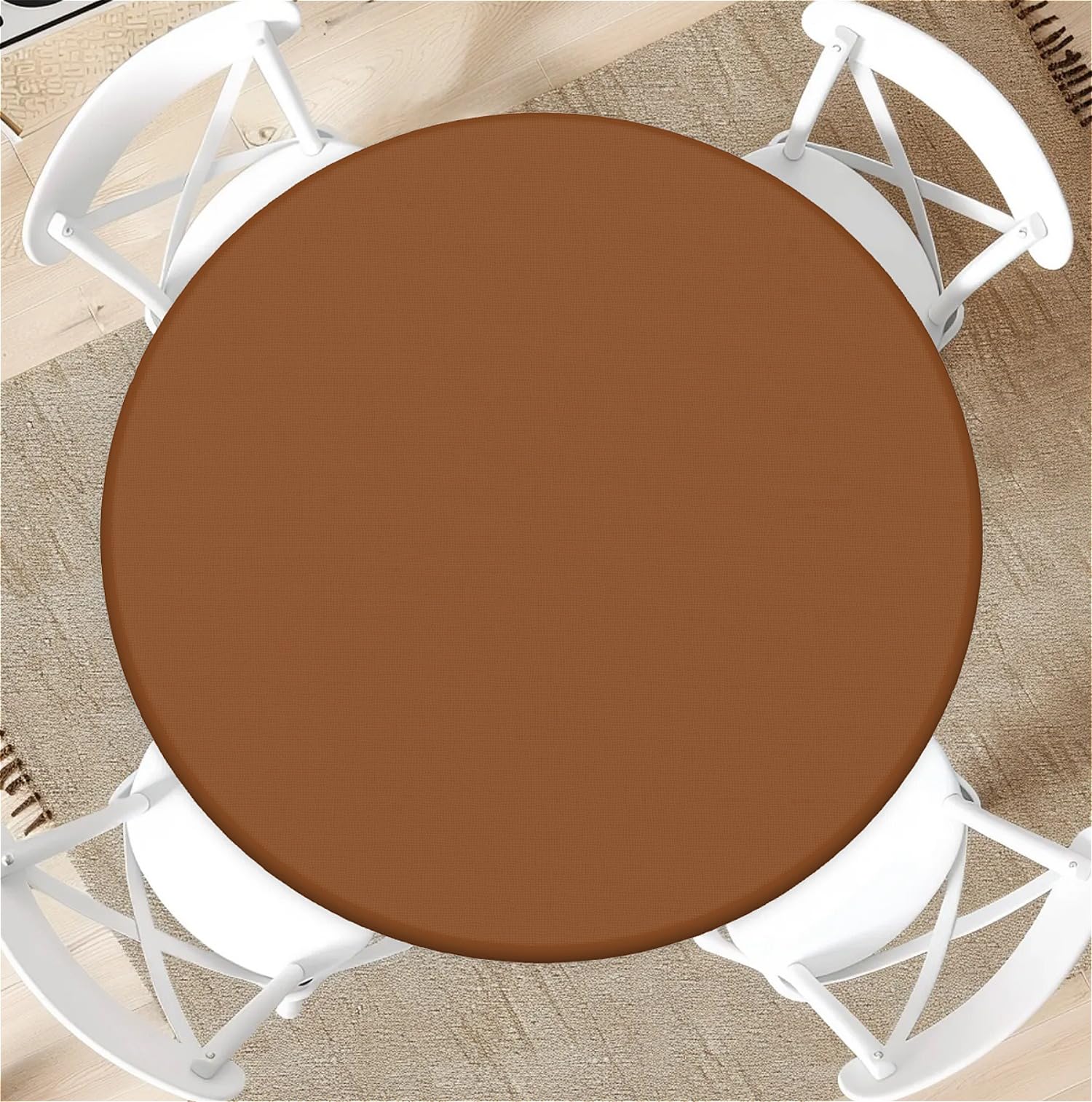 artslion Modern Round Table Cloth Wipe Clean 31 inch, Waterproof Table Cover with Elastic for Dining Room, Kitchen & Coffee Table-Taupe