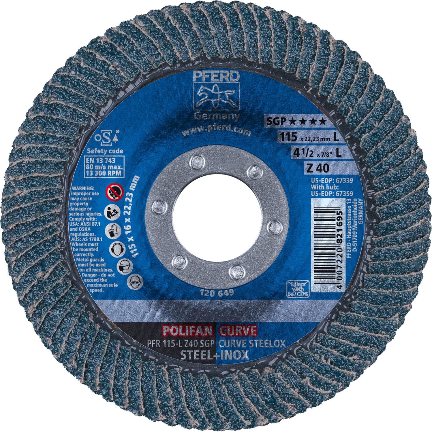 10-Pack 125mm (5") Zirconium Flap Discs For Angle Grinders – 22.2mm Bore, 40 Grit Z40 For Grinding & Blending