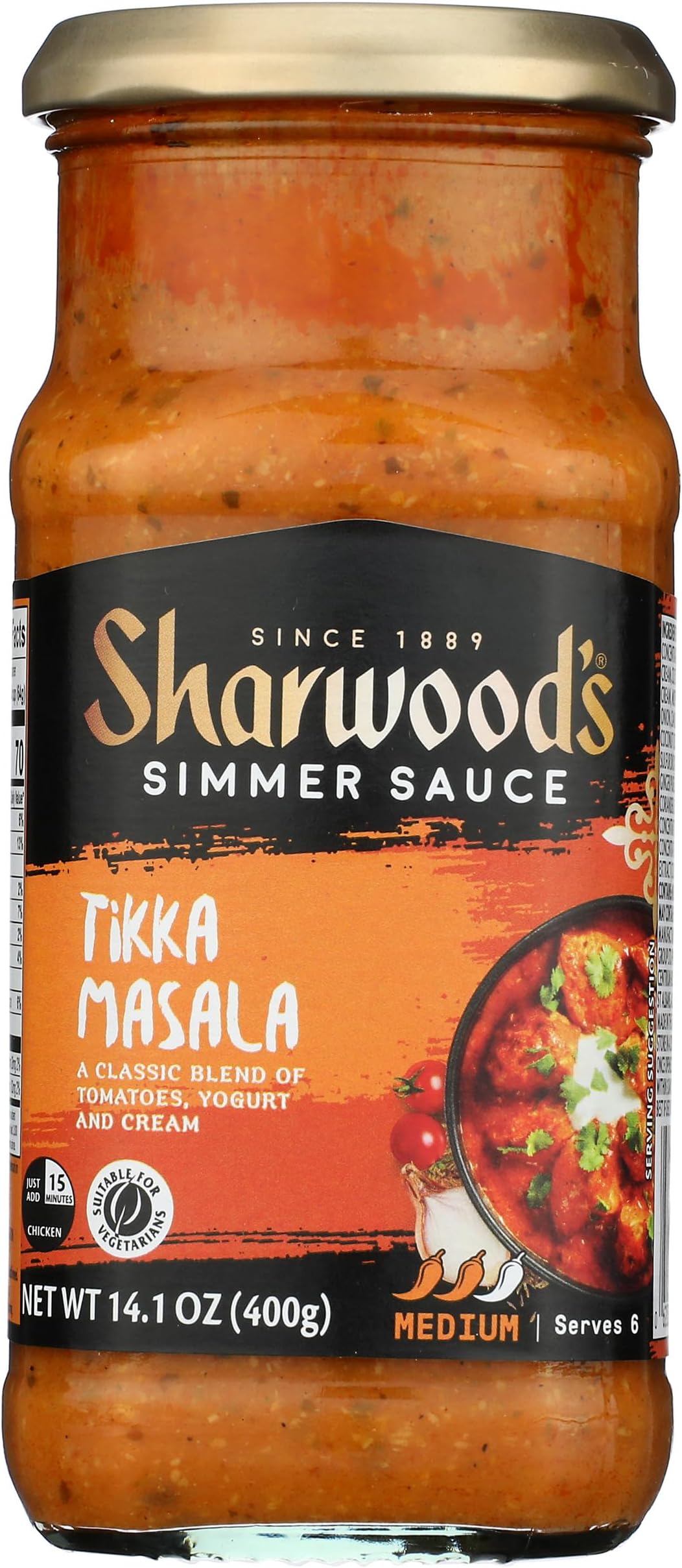 Broome Collection Sharwood Tikka Masala Cooking Sauce - Extra Spicy - Case of 6 - 14.1 Fl oz.