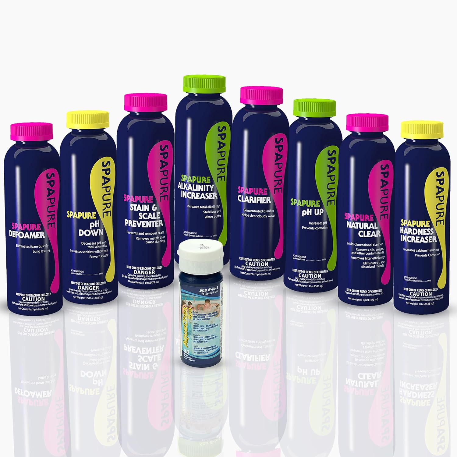 SpaPure spa Chemicals for hot tub Balancing Kit Includes Alkalinity Increaser, pH