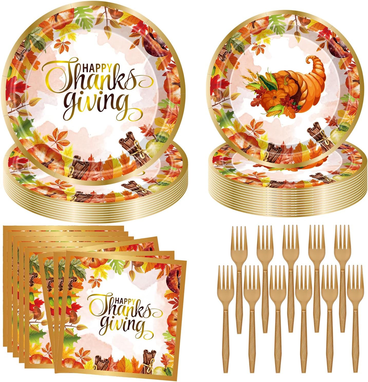 Fall Party Supplies Thanksgiving Autumn Decorations96 PCS