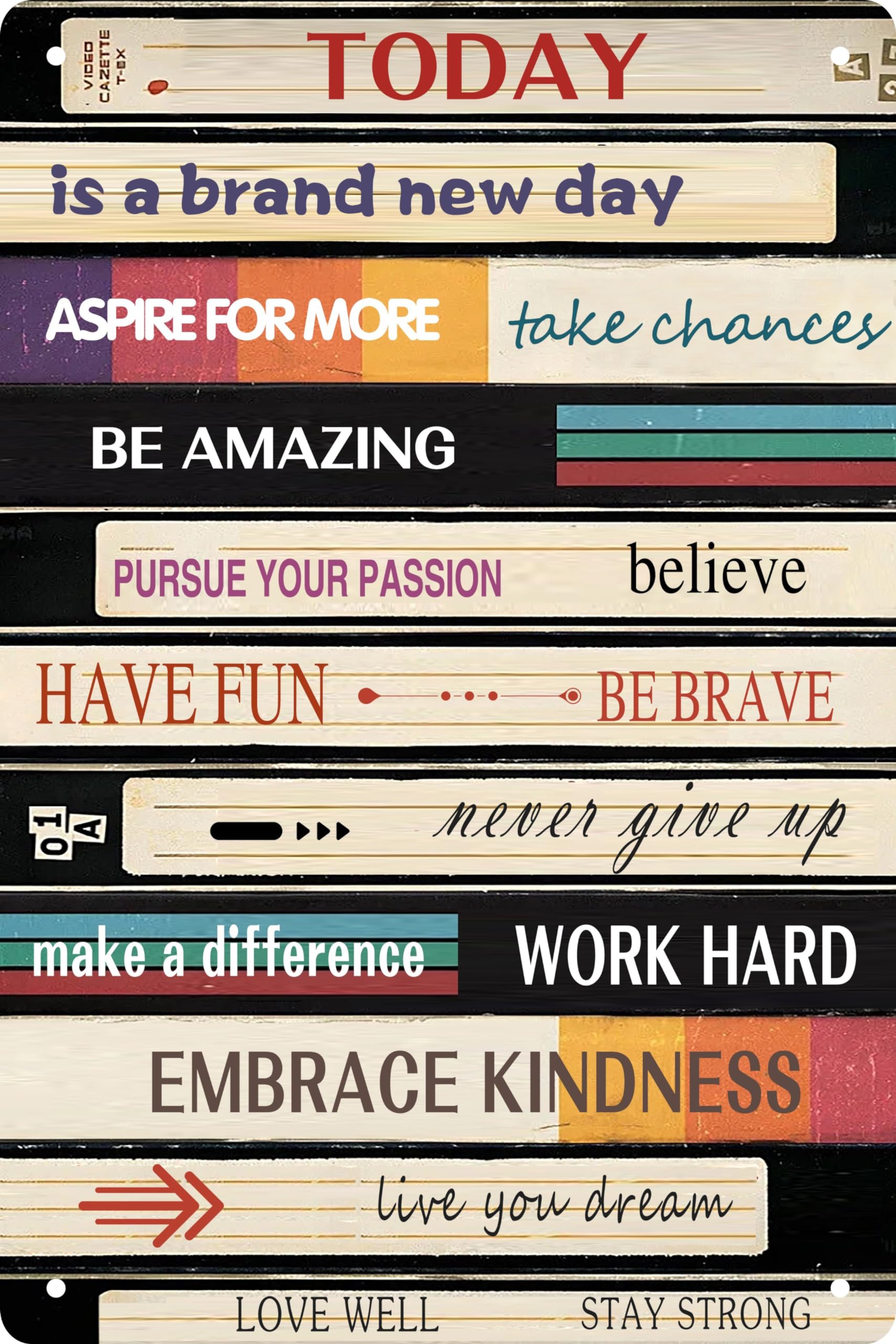SMAZDFXX Metal Tin Sign Wall Decor Inspirational Quotes Wall Art Motivational Bedroom Decor For Teen Girls Office For Women 5.5"x8"
