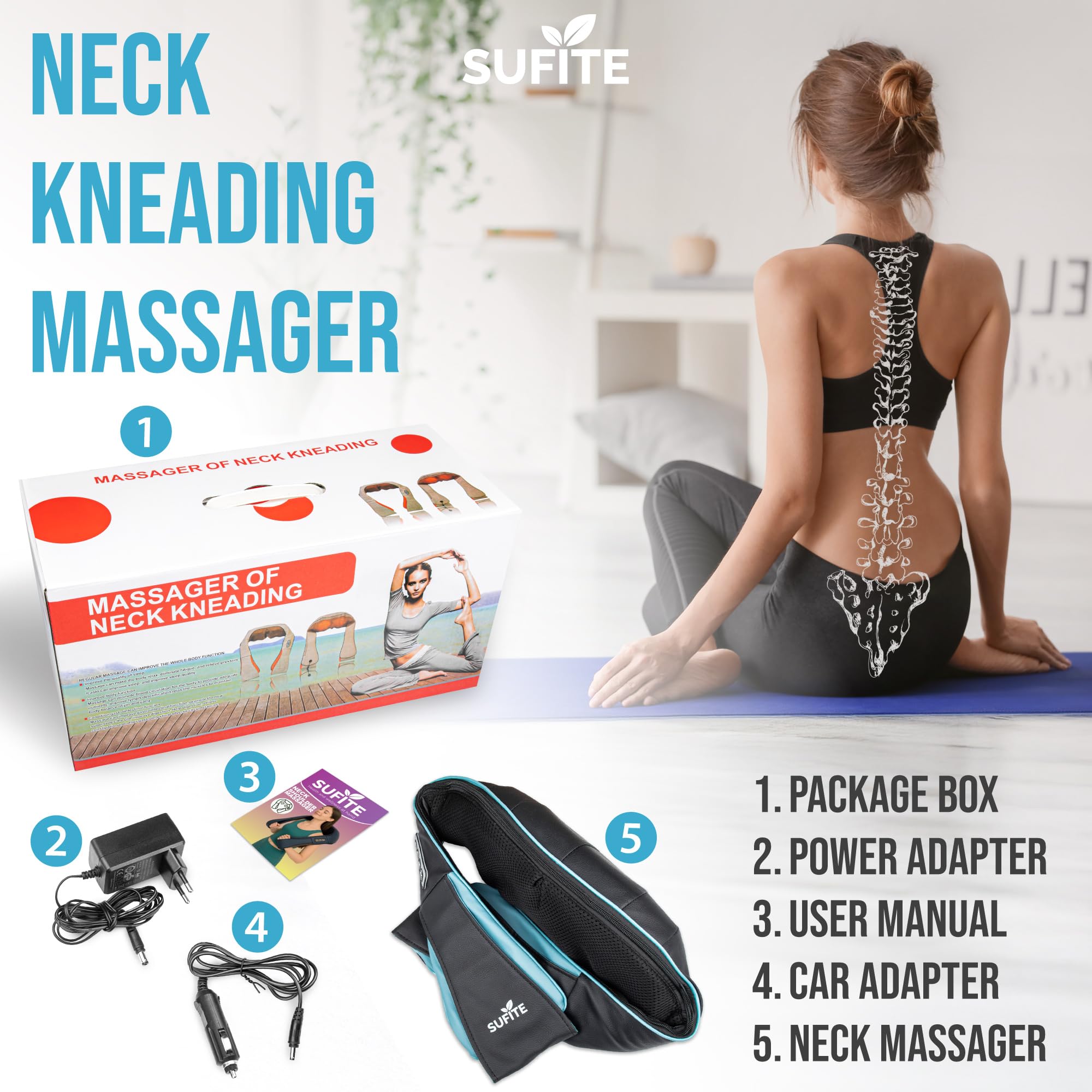Shiatsu Massagegerät Nacken - Nackenmassagegerät Mit Wärme, 3 Geschwindigkeiten, Auto-Reverse