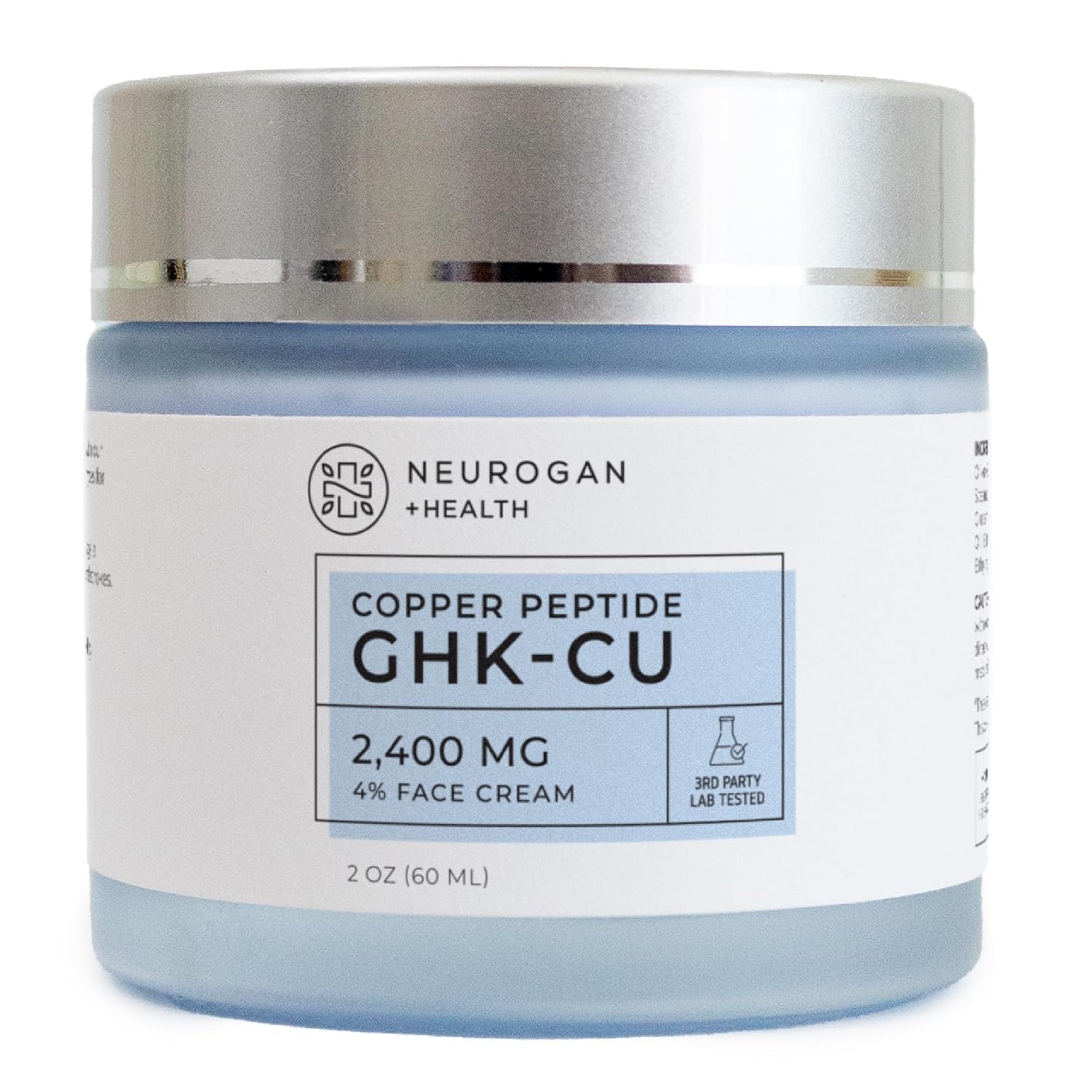 Neurogan GHK-Cu Copper Peptide Face Cream | Potent 4% Peptide Formula for Skin Elasticity & Deep Hydration Support | Daily Moisturizer for Face, 2400 MG, 2oz