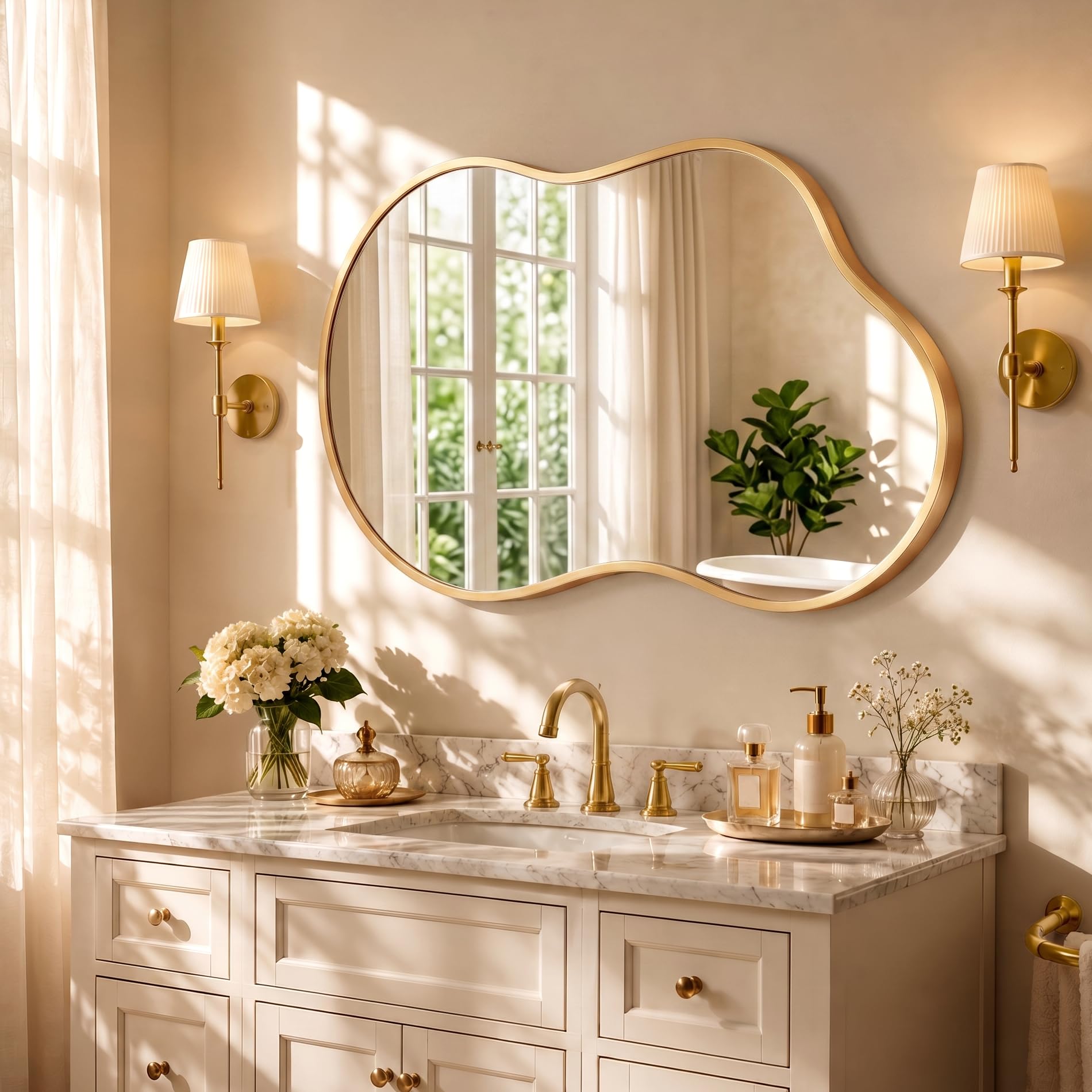 Dorlicecass Rose Gold Asymmetrical Mirror