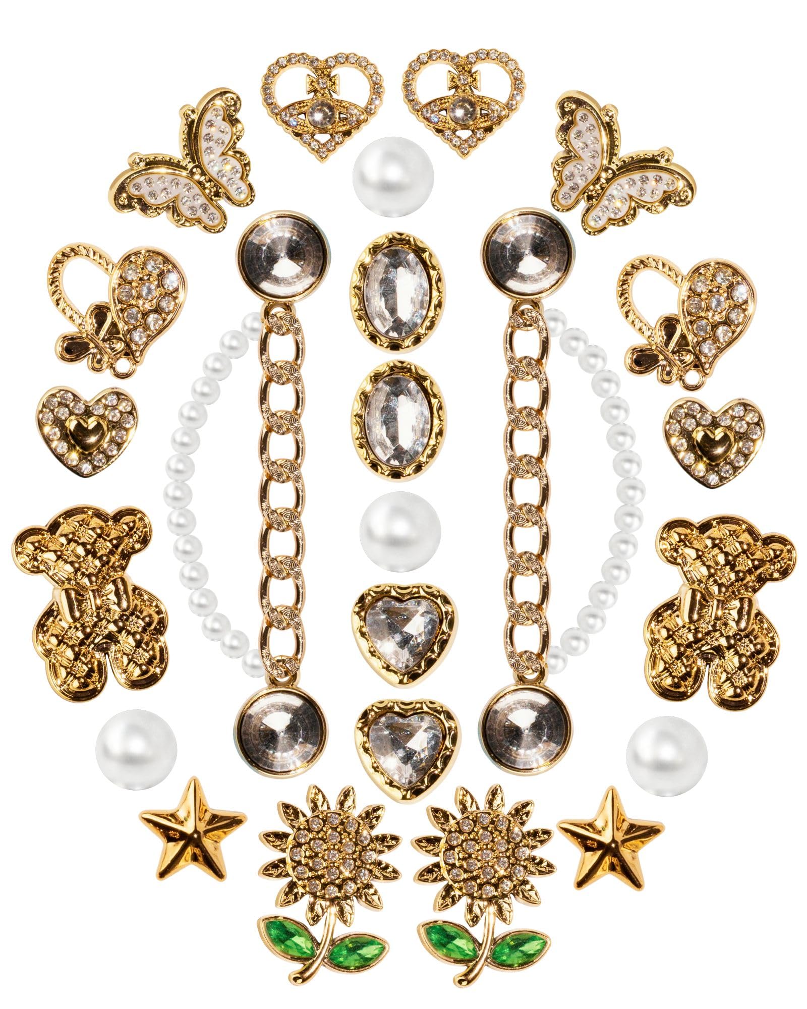 COYWX Cute Shoe Charms for Women Lovely Pink Fish Cat Charms for Girls Pearl Shoe Chain 22CS