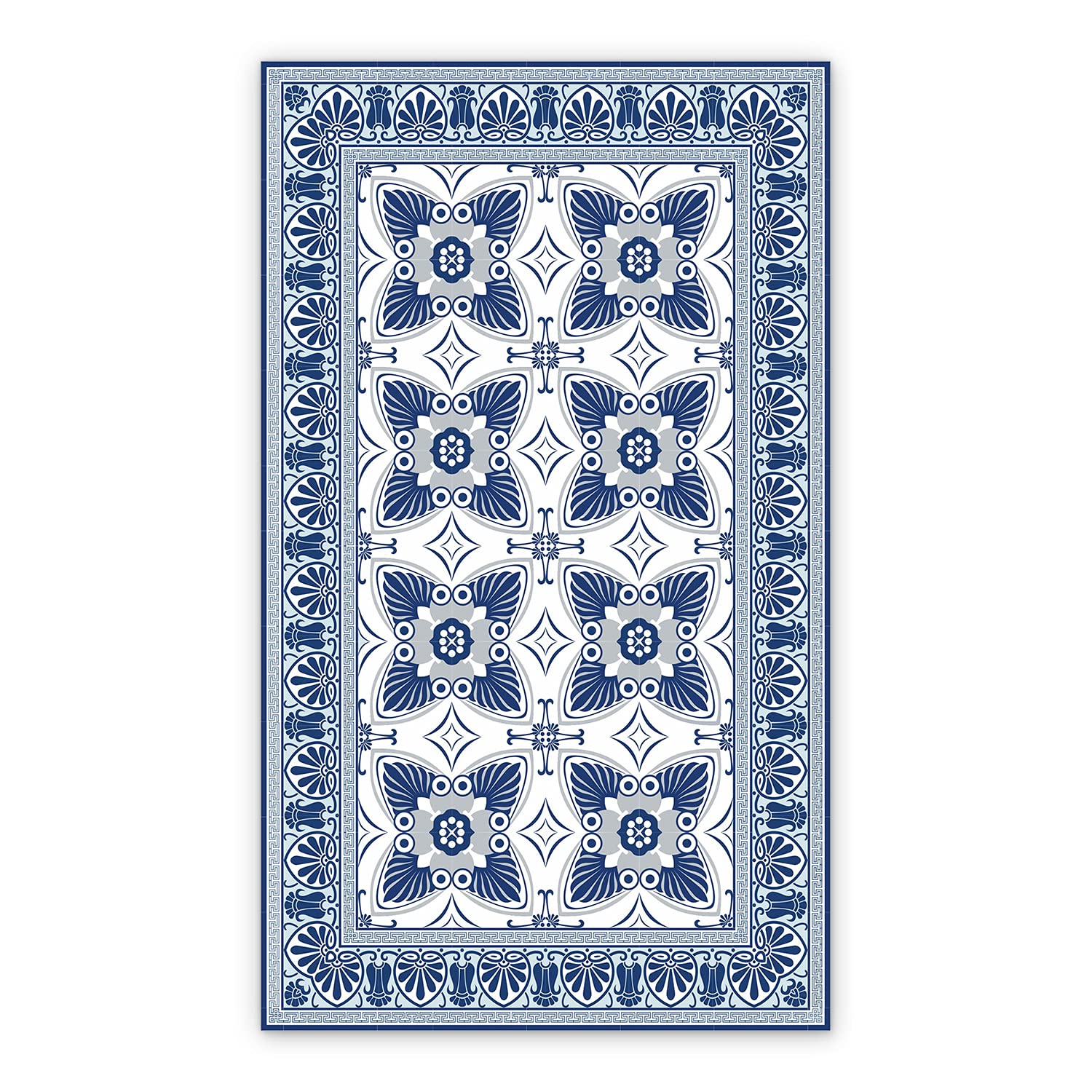 Drukarnia Piga BirdsEcho Piso de Vinilo Cocina Sala de Estar Baño 90x135cm Hogar Moderno Decoración Alfombra de Linóleo PVC AlfombraEstera de la Sala - Cola de Pavo Real de Flores Azules