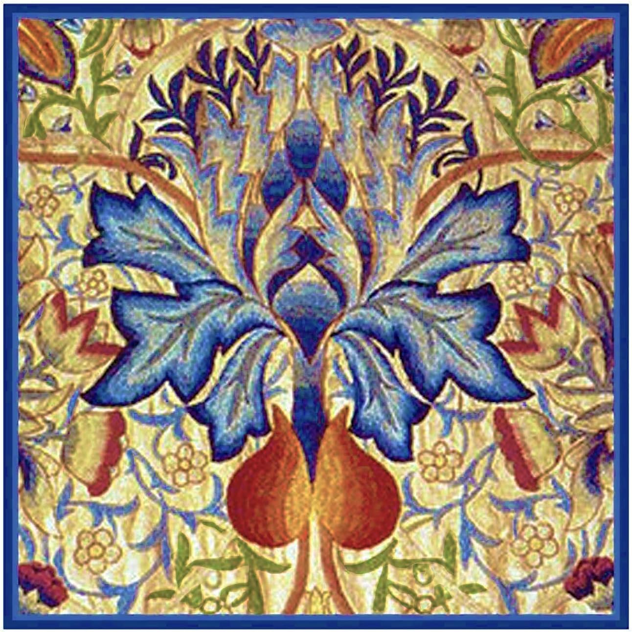 Blue Thistle by William Morris Counted Cross Stitch Pattern