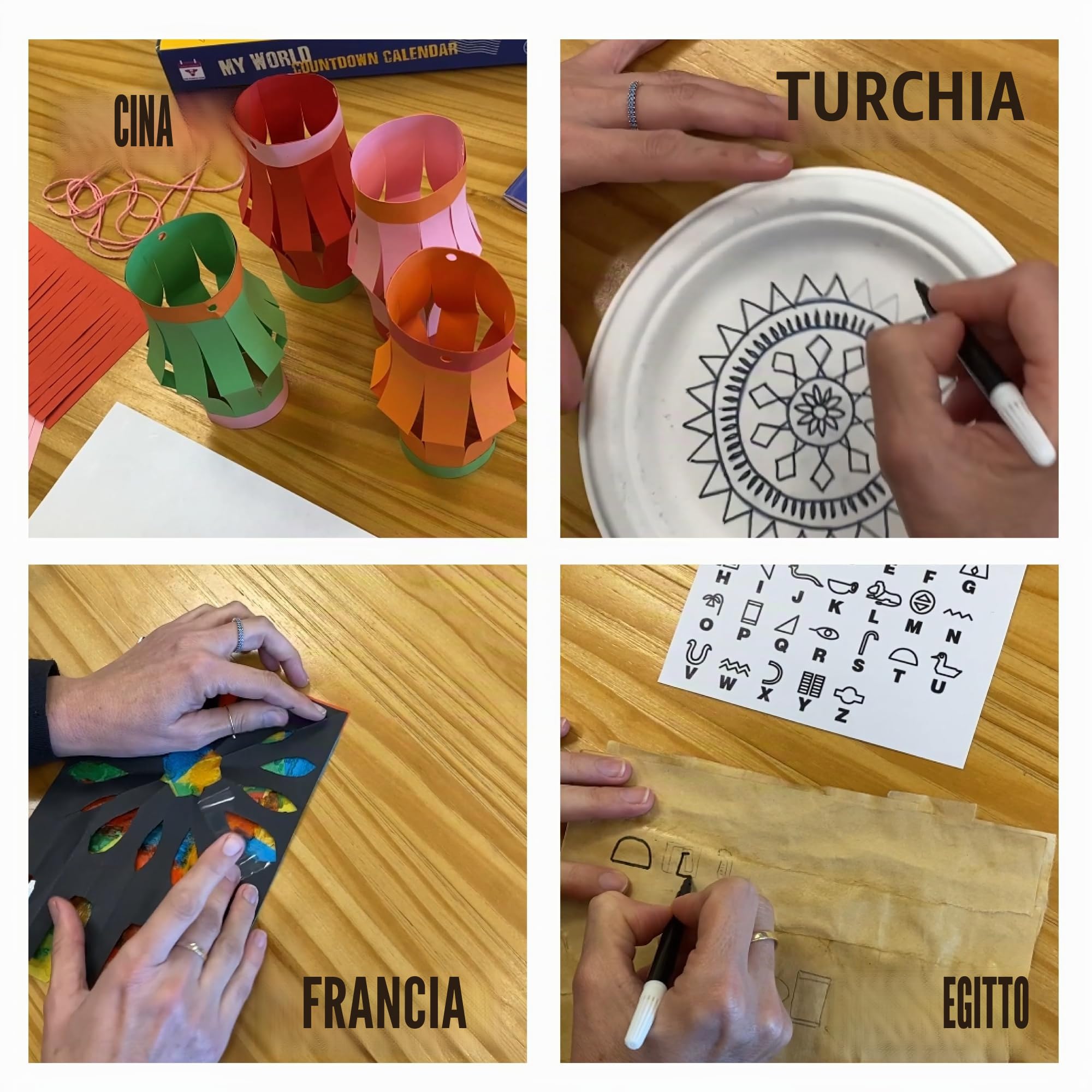 Calendario dell'Avvento My World: visita 24 paesi, esplora culture diverse, crea arti e mestieri originali da ogni paese! Età 9+ Include una guida stampata. Età 9+