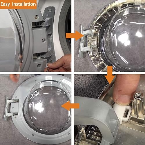 Miniatura 4 de Accesorios para lavadora Bisagra de puerta de lavadora Bisagras de puerta de aleación de aluminio Pieza de repuesto para lavadora de carga frontal