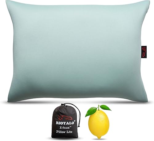 Miniatura 1 de rioyalo X-Foam - Almohada inflable de camping Lite con funda de espuma extraíble, cómoda, lavable, ultraligera, portátil con soporte lumbar para el