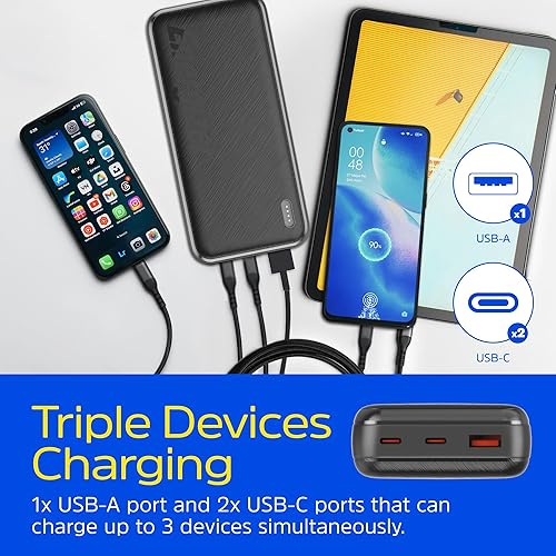 Miniatura 3 de Energizer Cargador portátil de 20000 mAh de carga rápida 22.5 W PD3.0 Power Bank USB-C de entrada y salida de batería Cargador de teléfono portátil