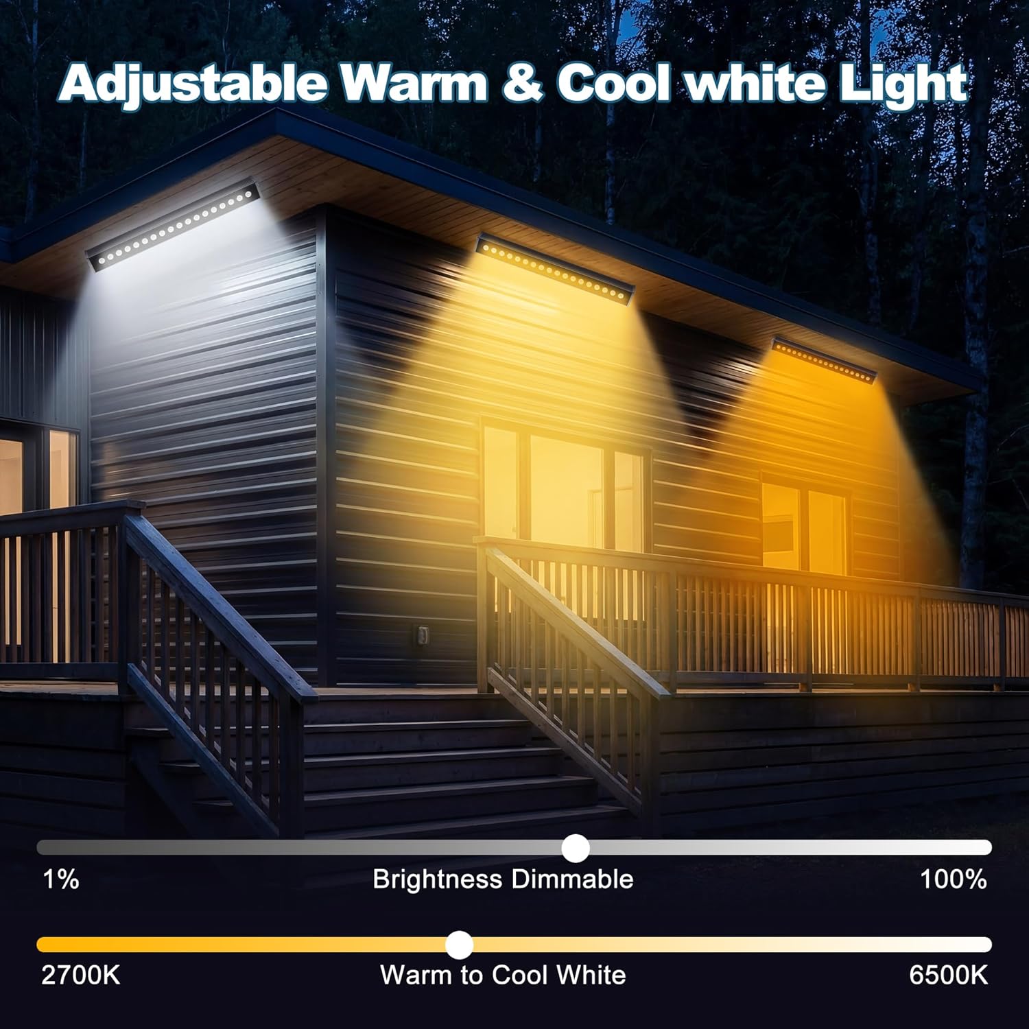 LED Wall Washer Light Bar, Tunable White 2700K-6500K, Smart WiFi App and RF Remote, Smooth Dimming, 8 Modes, Linkable 20in IP65, AC120V Plug-in for Porch Patio Sign