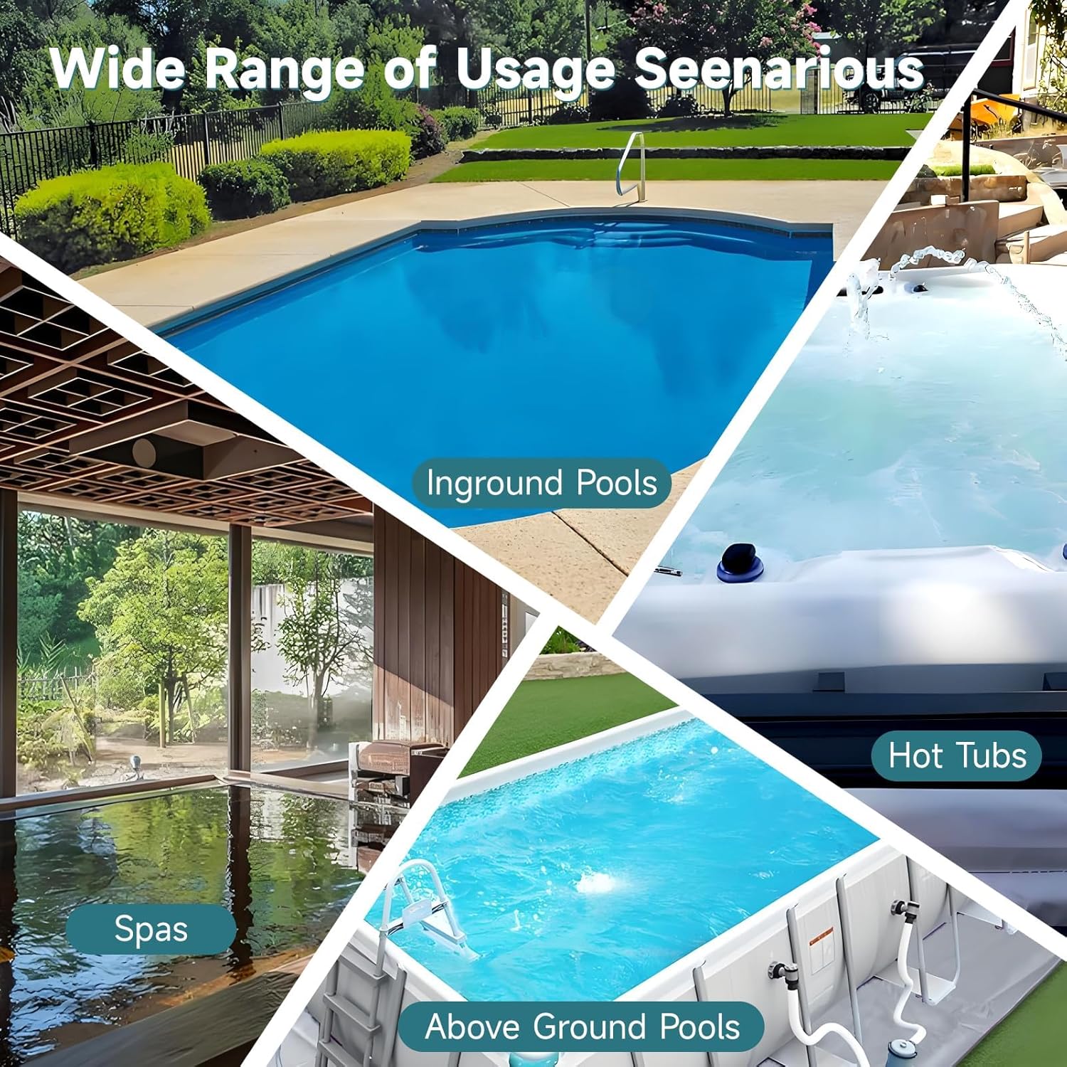 Cordless Handheld Pool Vacuum, Rechargeable Pool Cleaner with 18.5 Gal/Min Suction, 60 Min Runtime, Dual-Phase Cleaning System, for Above Ground Pools, Spas, Hot Tubs,Black(New Version)