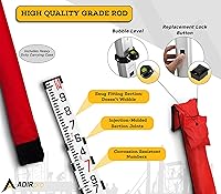 Vista 2 de Varilla medidora de aluminio de AdirPro, dividida en décimas de pie, 1