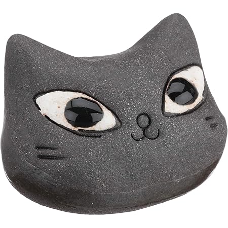 Amazon Co Jp 光陽陶器 箸置き 黒 約3 2cm 手作り顔猫箸置き 黒 ホーム キッチン