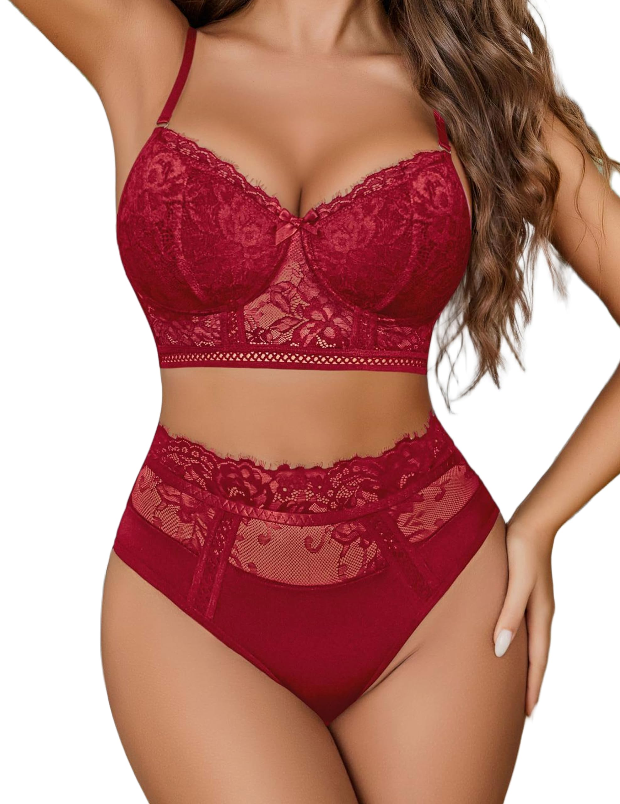 Avidlove Lingerie Sets for Women Bra and High Waist Panty Outfits
